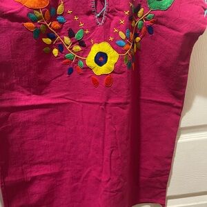 Vibrant Pink Embroidered Top